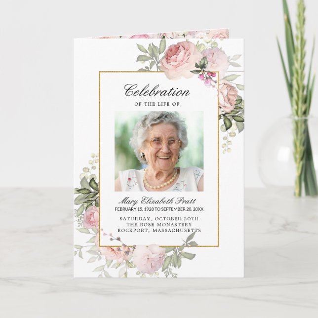 Zwei Fotos Beerdigung Feier des Lebensprogramms Programm (Vorderseite)