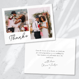 Zwei Fotos danke Hochzeit