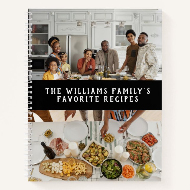 Zwei Fotos einfache Familienrezepte Notizbuch (Vorderseite)