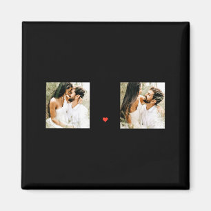 Zwei Fotos Frohen Valentinstag Romantischer Zitat  Magnet