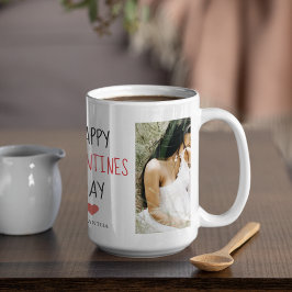 Zwei Fotos | Happy Valentines Day | Couple Gift Kaffeetasse