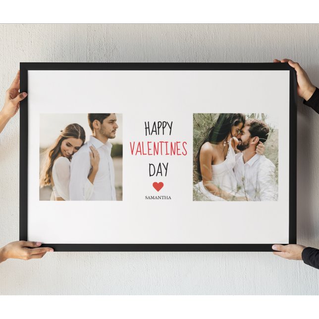 Zwei Fotos | Happy Valentines Day | Couple Gift Leinwanddruck (Von Creator hochgeladen)