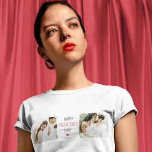 Zwei Fotos   Happy Valentines Day   Couple Gift T-Shirt