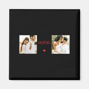 Zwei Fotos Happy Valentines Day Paar Geschenk T-Sh Magnet