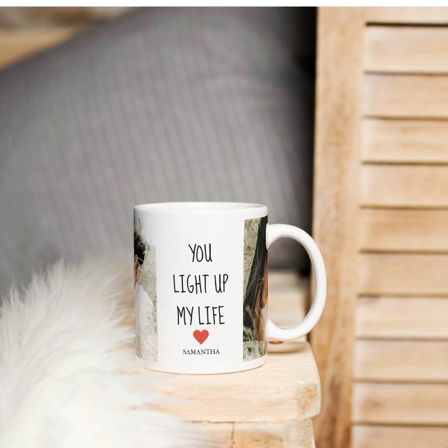 Zwei Fotos | Happy Valentines Day | Romantisches Z Kaffeetasse (Von Creator hochgeladen)