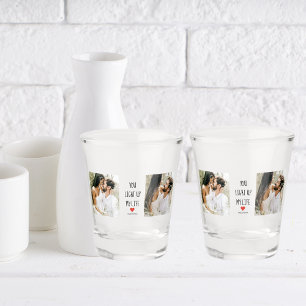 Zwei Fotos   Happy Valentines Day   Romantisches Z Schnapsglas