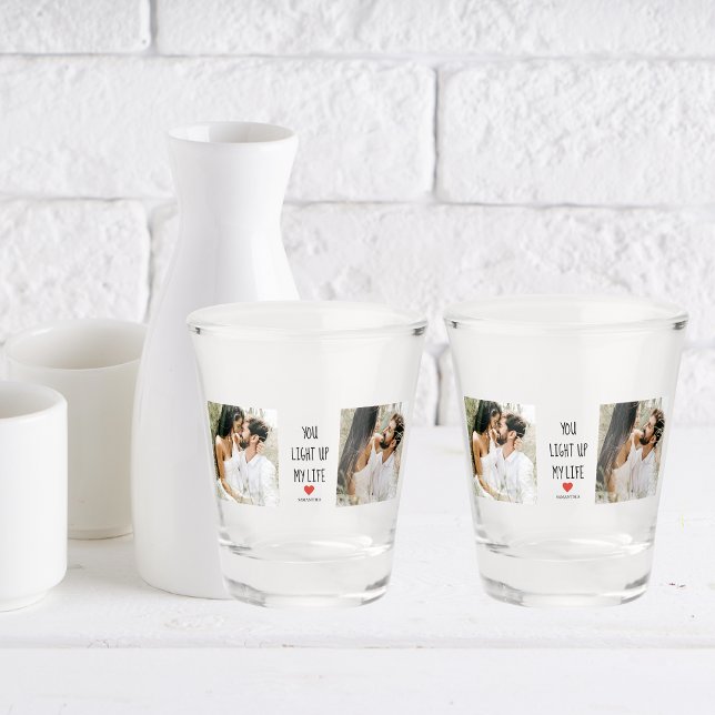 Zwei Fotos | Happy Valentines Day | Romantisches Z Schnapsglas (Von Creator hochgeladen)