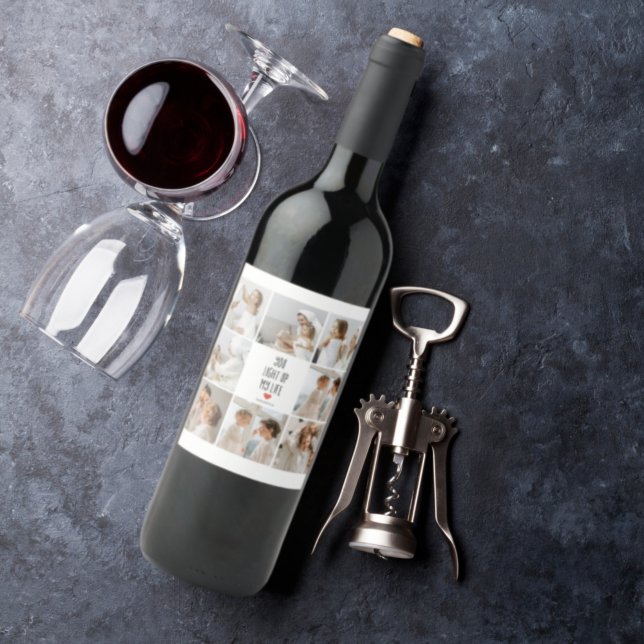 Zwei Fotos | Happy Valentines Day | Romantisches Z Weinetikett (Von Creator hochgeladen)