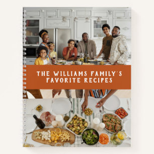 Zwei Fotos Pumpkin Orange einfache Familienrezepte Notizbuch