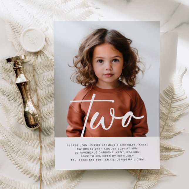 Zwei Fotos zum Geburtstag Einladung (Zazzle Two Photo First Birthday Invitation)