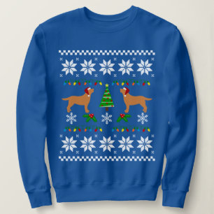 Zwei Fox Red Labradors Weihnachtsmuster Sweatshirt