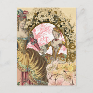 Zwei französische Damen und ein Rahmen Postkarte