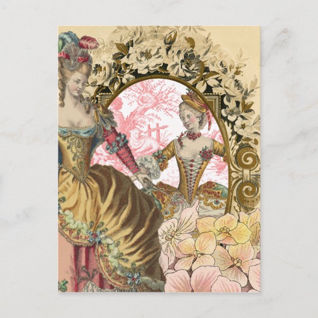 Zwei französische Damen und ein Rahmen Postkarte (Vorderseite)