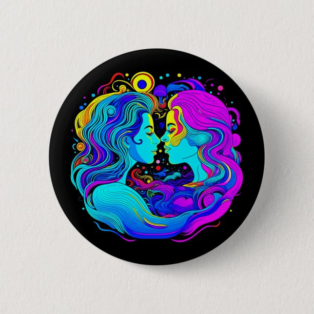 Zwei Frauen Button (Vorderseite)