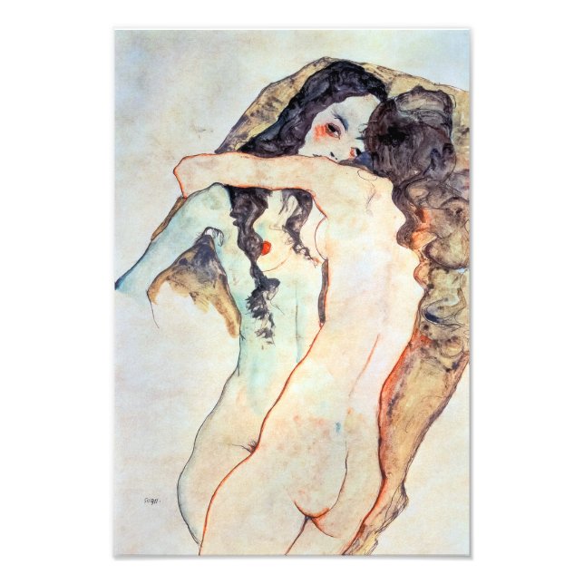 Zwei Frauen | Egon Schiele | Fotodruck (Vorne)