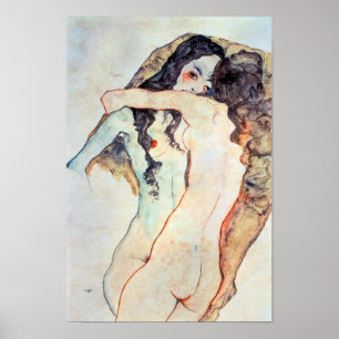 Zwei Frauen Egon Schiele Poster