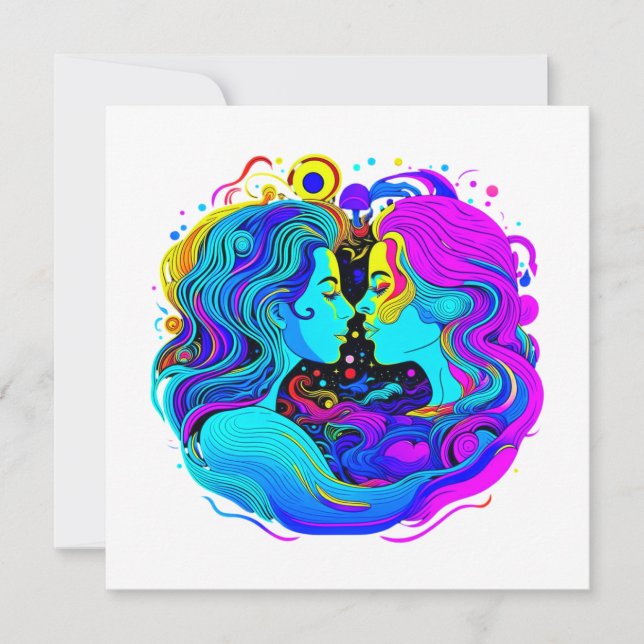 Zwei Frauen Feiertagskarte (Vorderseite)