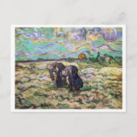 Zwei Frauen, Feld mit Schnee, Van Gogh Fine Art