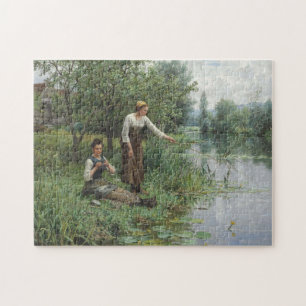 Zwei Frauen Fischen von Daniel Ridgway Knight Puzzle
