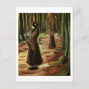 Zwei Frauen im Wald, Van Gogh Fine Art Postkarte