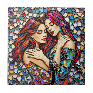 Zwei Frauen in Liebe   Imitats Mosaik Tile Style Fliese