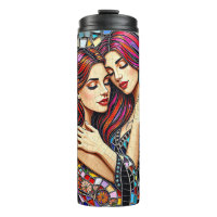 Zwei Frauen in Liebe | Imitats Mosaik Tile Style
