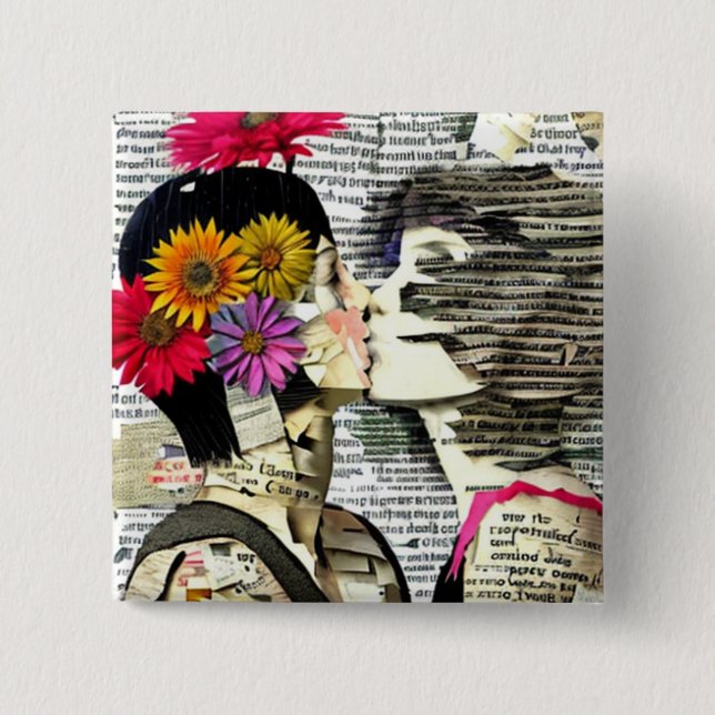 Zwei Frauen in Liebe | Pride Kiss Button (Vorderseite)