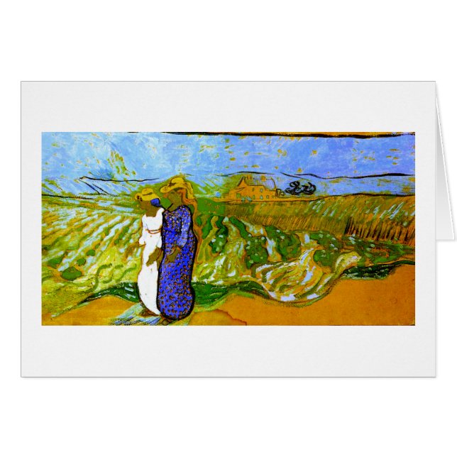 Zwei Frauen überqueren Felder Van Gogh Fine Art (Vorderseite (Horizontal))