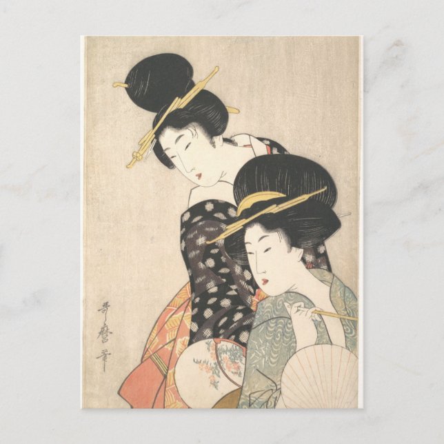Zwei Frauen (Utamaro) Postkarte (Vorderseite)