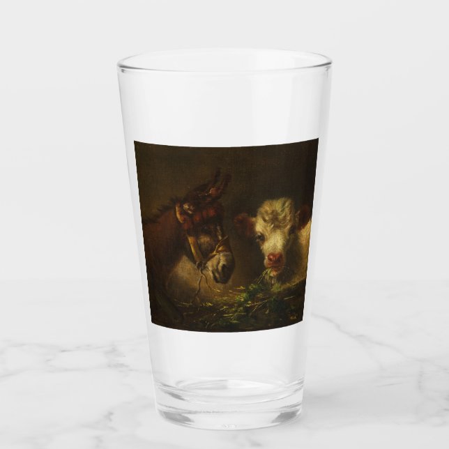 Zwei Freunde (Donkey und Lamm) (Landtiere) Glas (Vorderseite)