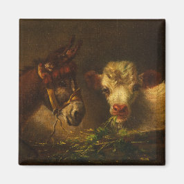 Zwei Freunde (Donkey und Lamm) (Landtiere) Magnet