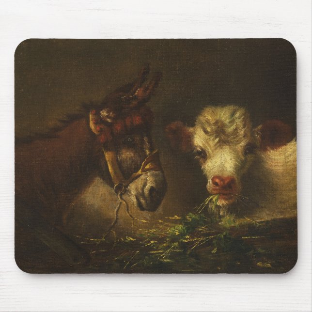 Zwei Freunde (Donkey und Lamm) (Landtiere) Mousepad (Vorne)