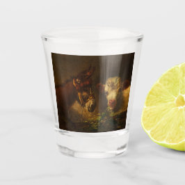 Zwei Freunde (Donkey und Lamm) (Landtiere) Schnapsglas