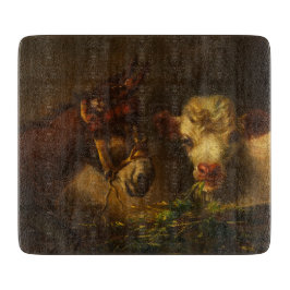 Zwei Freunde (Donkey und Lamm) (Landtiere) Schneidebrett