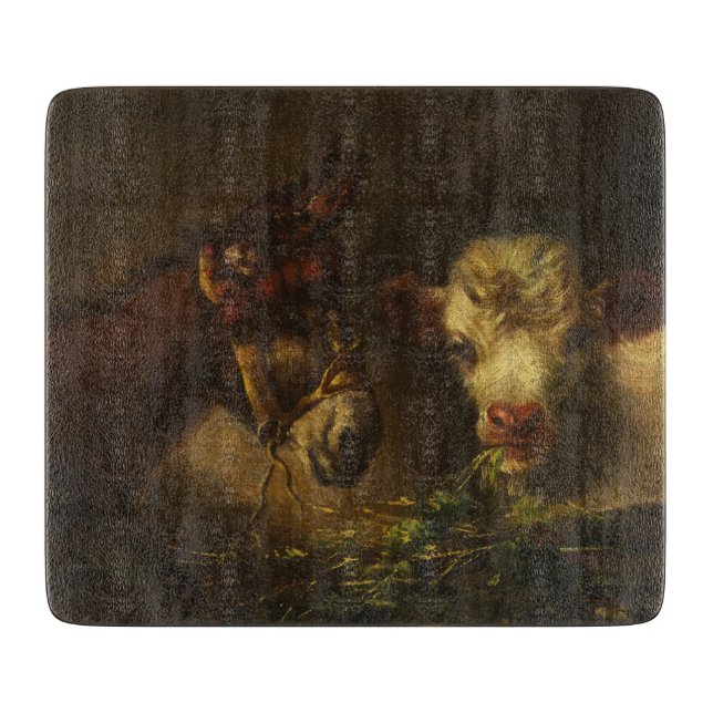 Zwei Freunde (Donkey und Lamm) (Landtiere) Schneidebrett (Vorderseite)