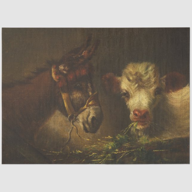 Zwei Freunde (Donkey und Lamm) (Landtiere) Seidenpapier (Vorderseite)