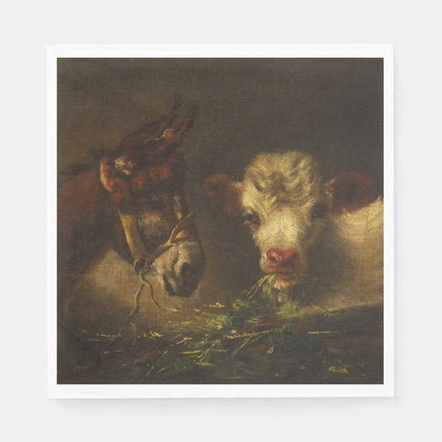 Zwei Freunde (Donkey und Lamm) (Landtiere) Serviette (Vorderseite)