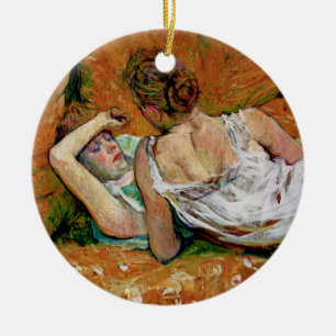 Zwei Freunde durch Toulouse-Lautrec (Version 2) Keramikornament