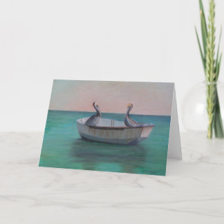 ZWEI FREUNDE IN einer SCHLAUCHBOOT Gruß-Karte Karte