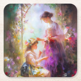 Zwei Freunde Rechteckiger Pappuntersetzer