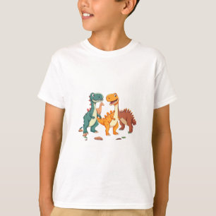Zwei freundliche Cartoon Dinosaurier T-Shirt