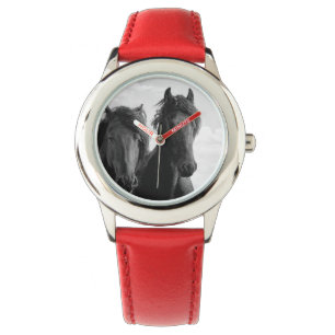 Zwei Friesische Hengste. Armbanduhr