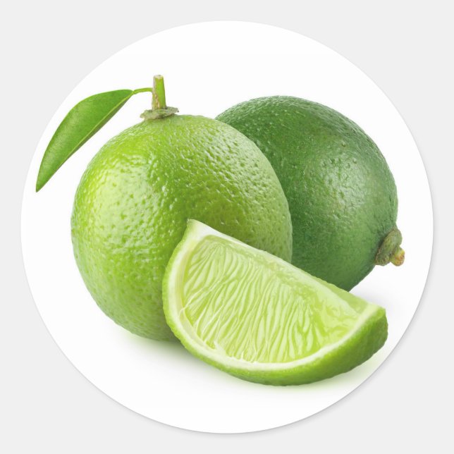 Zwei frische Limetten Runder Aufkleber (Vorderseite)