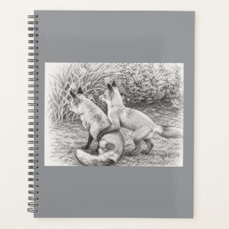 Zwei Füchse Bleistiftskizze Hardcover Planer&Notiz Planer