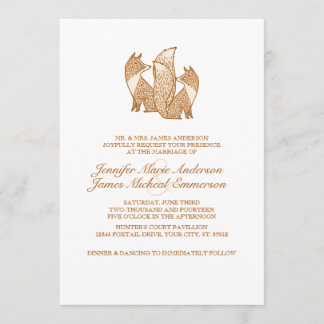 Zwei Füchse Hochzeitseinladungen Einladung
