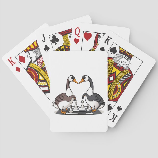 Zwei Gänse spielen Schach Spielkarten (Rückseite)