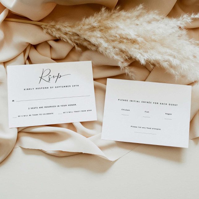 Zwei Gäste | RSVP-Karte zur Wahl des Mahlzeiten RSVP Karte (Von Creator hochgeladen)