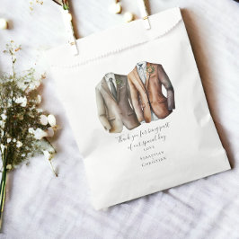 Zwei Gay Wedding in Anzügen Personalisiert Geschenktütchen