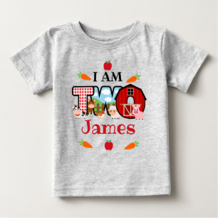 ZWEI Geburtstag Bauernhof Tier   Barnyard Geburtst Baby T-shirt