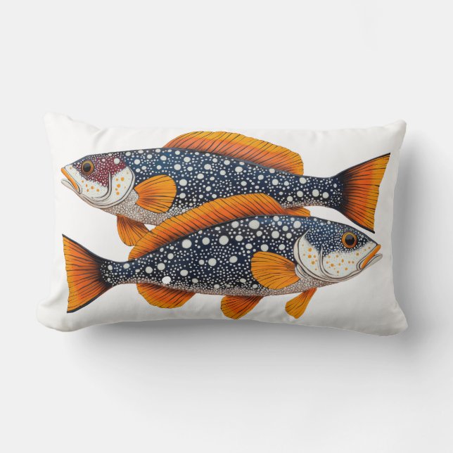 Zwei gefleckte Fische Lendenkissen (Vorderseite)